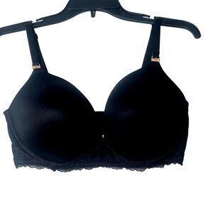 Victoria's Secret Body By Victoria No Wire Bra‎ Women 36DDD Black Lightly Lined